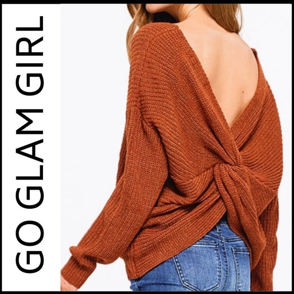 Glam Girl Fashion Sweaters - RESTOCKED!  NWT Twisted Knotted Back Boho Sweater